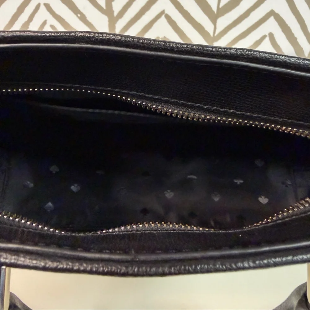 New Kate Spade Small Darcy Houndstooth Straw Satchel with Crossbody Strap - Picture 7 of 9